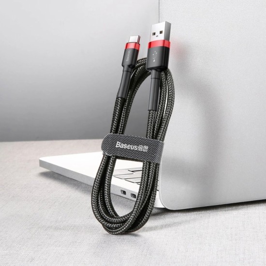 Baseus Cafule Cable durable nylon cable USB / USB-C QC3.0 2A 2M black-red cable (CATKLF-C91) (universal)