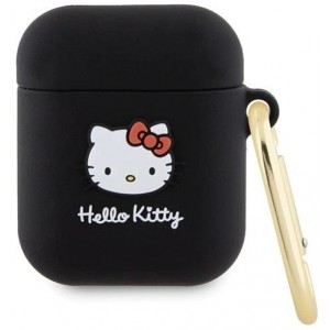 Hello Kitty Silicone 3D Kitty Head case for AirPods 1/2 - black (universal)