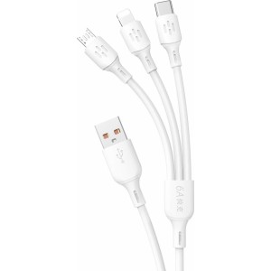 Dudao USB cable - USB C / micro USB / Lightning 480Mb/s 6A 1.2m - white (universal)