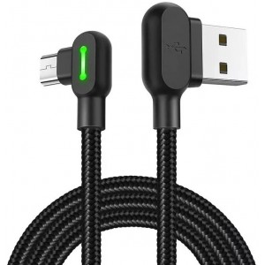 Mcdodo CA-5280 LED angled USB to Micro USB cable, 3m (black)