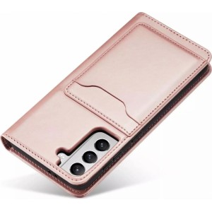 4Kom.pl Magnet Card Case case for Samsung Galaxy S22 (S22 Plus) cover card wallet stand pink