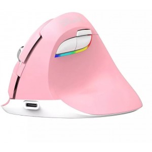 Delux M618Mini DB BT 2.4G 2400DPI Wireless Vertical Mouse (Pink)