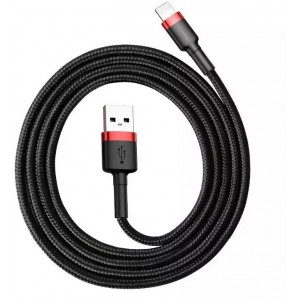 Baseus Cafule Cable durable nylon cord USB / Lightning QC3.0 2A 3M black-red (CALKLF-R91) (universal)