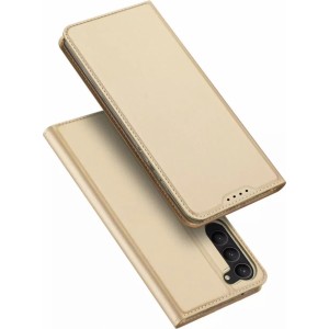 Dux Ducis Skin Pro Protective Phone Case for Samsung Galaxy S23 Flip Card Wallet Stand Gold