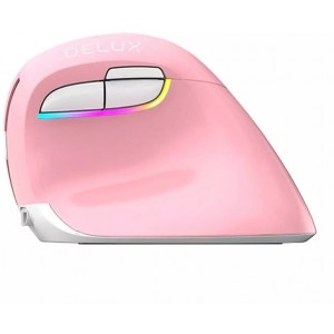 Delux M618Mini DB BT 2.4G 2400DPI Wireless Vertical Mouse (Pink)