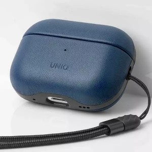Uniq Terra Earphone Protective Case for AirPods Pro 2nd Gen. Genuine Leather blue/space blue