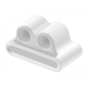 4Kom.pl Silicone holder strap clip for Apple Airpods White