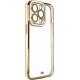 4Kom.pl Fashion Case for Xiaomi Redmi Note 11 Pro gel cover with golden frame white