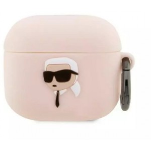 Karl Lagerfeld Protective case for headphones Karl Lagerfeld KLA3RUNIKP for Apple AirPods 3 cover pink/pink Silicone Karl Head 3D