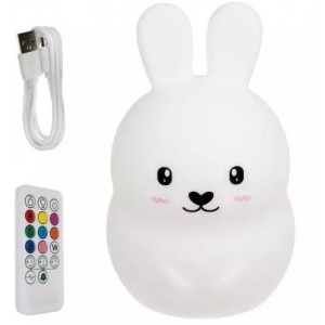 Producenttymczasowy LED silicone night lamp for children 9 colors Lamp Bunny rabbit remote control