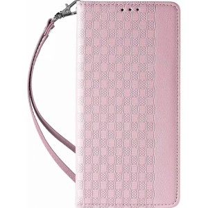 4Kom.pl Magnet Strap Case iPhone 12 Pro Max Case Wallet Mini Lanyard Pendant Pink