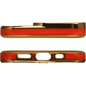 Apple Fashion Case case for iPhone 12 Pro gel cover with gold frame red