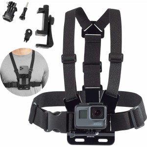 4Kom.pl Sports harness Alogy Chest chest holder for camera, GoPro cameras, universal phone Black