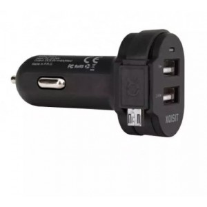 Xqisit Xquisit order. alone. 6A Dual USB microUSB car charger black/black 20425