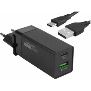 4Kom.pl USB charger QC 3.0 USB-C Power Delivery PD fast 40W USB-C cable type C Black