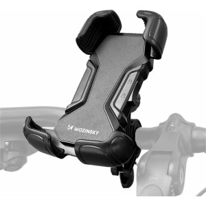 Wozinsky strong phone holder for bicycle, motorcycle, scooter handlebars black (WBHBK6)