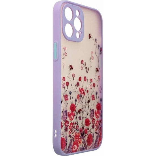 Producenttymczasowy Design Case case for iPhone 13 Pro Max cover with flowers purple