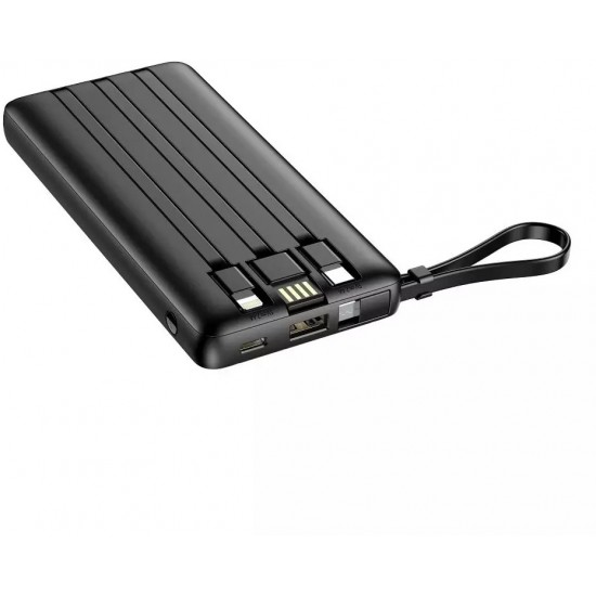 4Kom.pl Powerbank External battery VEGER C10 - 10 000mAh (Micro Type C Lightning 8-pin) black (W1116)