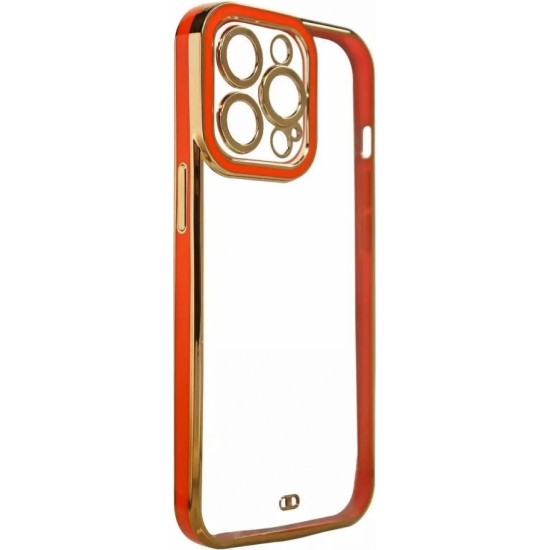 Apple Fashion Case case for iPhone 12 Pro gel cover with gold frame red