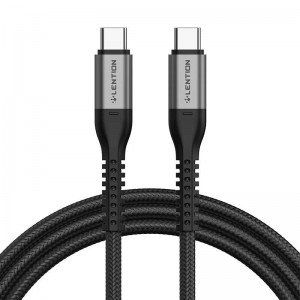 Lention USB-C to USB-C cable Lention 60W, 2m (black)