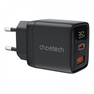 Choetech Wall charger GAN3 USB-A+C PD35W Choetech PD6052 (black)