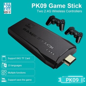 Riff PK-09 Lite HDMI Retro Mini 4K Spēļu Konsole Linux 4100 Video Atskaņotāja Spēļu Konsole ar Bezvadu Kontrolieriem 64 GB Melns