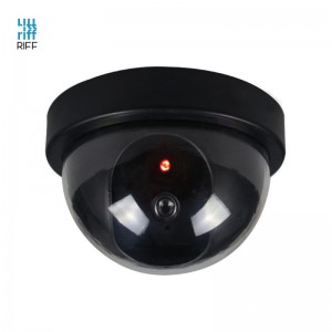 Riff RF-SC1 CCTV Ārtelpu Mājas drošības Kameras mulāža ar mirgojošu brīdinājuma gaismu 2x AA baterejām Melna