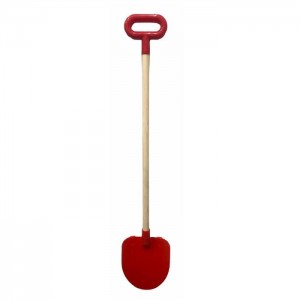 Vigo Kids Toy Plastic Spade with 60cm wooden handle and grip (spade size 18x16cm) Red