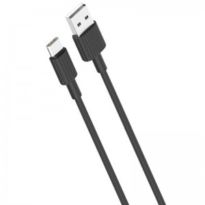 XO NB156 Izturīgs TPE Universāls USB uz USB-C Datu & Ātrās uzlādes 2.4A Kabelis 1m Melns