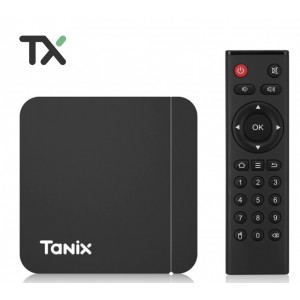 Tanix W2 S905W2 64-bit Quad Core ARM Cortex A53 Konsole 4K Ultra HD Android TV kaste ar tālvadības pulti Android 11 Smart TV 2Gb + 16GB Melns