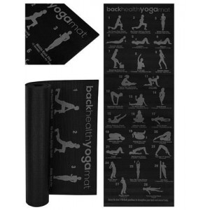 Riff PVC Fitnesa / jogas paklājiņš ar vingrinājumu plānu 173x61cm Black