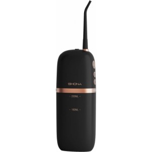 Shona S200 Pro IPX7 Wireless Zobu irigators 200ml ar 4 darb. režīmiem / 3x Ātrumi (4 uzgaļi) Black
