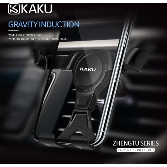 Ikaku KSC-201 Universāls grozāms automašīnas telefona režģa stiprinājums ar gravitācijas fiksatoru melns