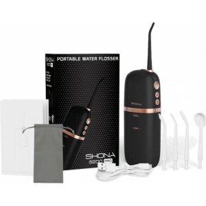 Shona S200 Pro IPX7 Wireless Zobu irigators 200ml ar 4 darb. režīmiem / 3x Ātrumi (4 uzgaļi) Black