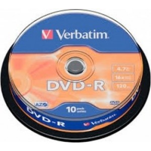 Verbatim Matricas DVD-R AZO 4.7GB 16x Papildus Aizsardzība / 10gb. iepakojumā