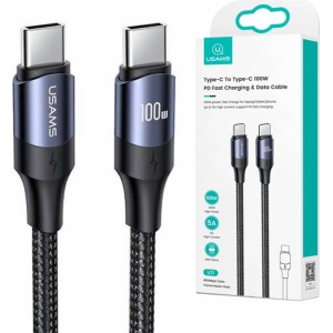 Usams Cable USAMS USB-C to USB-C 100W PD Fast Charge QC FCP 3m Black