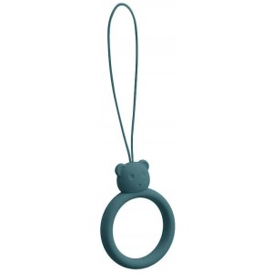 Hurtel A silicone lanyard for a phone bear ring on a finger green (universal)