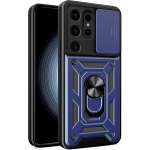 Hurtel Hybrid Armor Camshield case for Samsung Galaxy S24 Ultra armored with camera cover - blue (universal)