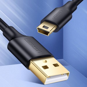 Ugreen 5 pin gold-plated USB cable - mini USB 0.25m black (US132) (universal)