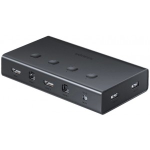 Ugreen KVM (Keyboard Video Mouse) switch 4 x 1 HDMI (female) 4 x USB (female) 4 x USB Type B (female) black (CM293) (universal)