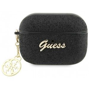 Guess GUAP2GLGSHK AirPods Pro 2 cover black/black Glitter Flake 4G Charm (universal)