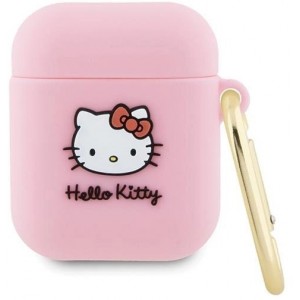 Hello Kitty Silicone 3D Kitty Head case for AirPods 1/2 - pink (universal)