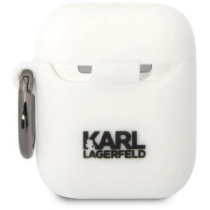 Karl Lagerfeld KLA2RUNIKH AirPods 1/2 cover white/white Silicone Karl Head 3D (universal)