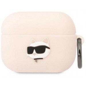 Karl Lagerfeld KLAPRUNCHP AirPods Pro cover pink/pink Silicone Choupette Head 3D (universal)