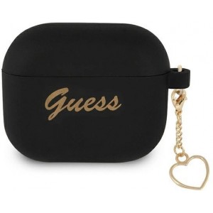 Guess GUA3LSCHSK AirPods 3 cover black/black Silicone Charm Heart Collection (universal)