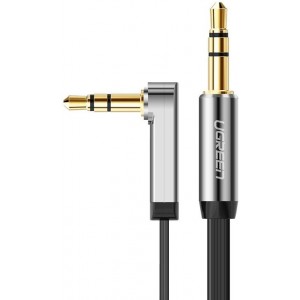 Ugreen flat angled cable AUX audio cable 3.5 mm mini jack 0.5 m black (AV119 10596) (universal)