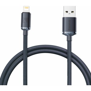 Baseus Crystal Shine Series cable USB cable for fast charging and data transfer USB Type A - Lightning 2.4A 1.2m black (CAJY000001) (universal)