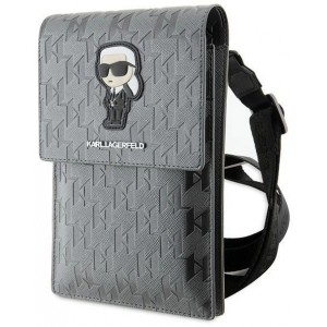 Karl Lagerfeld Bag KLWBSAKHPKG case - silver Saffiano Monogram Ikonik (universal)