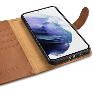 Icarer Haitang Leather Wallet Case Leather Case for Samsung Galaxy S22 + (S22 Plus) Wallet Housing Cover Brown (AKSM05BN) (universal)