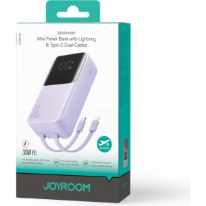 Joyroom Mini power bank with built-in cables Joyroom JR-PBC07 20000mAh 30W - purple (universal)